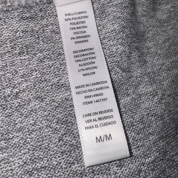 Flora Nikrooz Grey Sweatshirt with Lace Sleeves Women’s size Medium - Picture 6 of 6